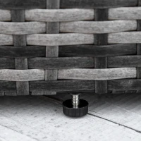 Outsunny Îlot de Soleil Salon de Jardin en Rotin PE, incl. Coussins, 175 cm x 180 cm x 147 cm, Gris(m-5)