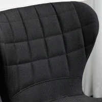 HOMCOM Set aus 2 zeitgenössischen Design-Barhockern Höhenverstellbar 59-81 cm 360° Drehbar Leinen Schwarz(m-4)