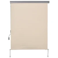 Outsunny Store latéral, Store de balcon, résistant aux intempéries, mécanisme à ressort, 200 cm x 140 cm, Blanc crème(m-1)