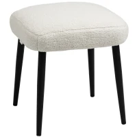 Aosom Tabouret, Tabouret en imitation cachemire, Repose-pieds, Crème-Blanc(m-1)