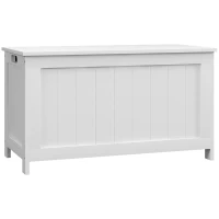 HOMCOM Boîte de Rangement, Caisse de Rangement pour Jouets, MDF, 2 Poignées, 81 x 40 x 46 cm, Blanc(m-6)