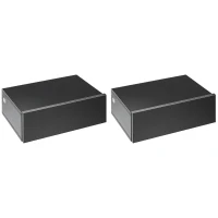 HOMCOM Set mit 2 Wand-Nachttischen - Set mit 2 Nachttischen - Schublade, Regal - Schwarze Spanplatten(m-1)