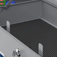 DURHAND Metall-Werkzeugkasten mit 6 Schubladen und 1 oberem Tablett, abschließbar mit 2 mitgelieferten Schlüsseln, 2 Griffen(m-4)