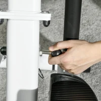 SPORTNOW Stepper avec guidon 12 niveaux de résistance réglables, écran LCD, 2 roues et pédales antidérapantes, blanc et noir(m-9)