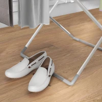 HOMCOM Wäscheständer Wäschetrockner 2 ausziehbare seitliche Flügel Aluminiumlegierung 144 x 53 x 96 cm(m-5)