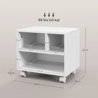 HOMCOM Druckerständer Büromöbel Büro Organizer 4 offene Fächer 40L x 30B x 36H cm weiß(m-3)