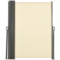 Outsunny Doppelter seitlicher ausziehbarer Sichtschutz Store 6L x 1,80H m Polyester Anti-UV Creme(m-1)