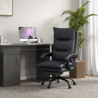 Vinsetto Chaise de Bureau avec Fonction Massage & Chauffage, Repose-pieds, jusqu'à 120 kg, Gris foncé(m-5)