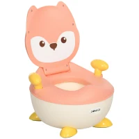 ZONEKIZ Pot pour Enfants de 0,5 à 3 Ans, Antidérapant, Pot Intérieur, Pare-éclaboussures, Design Renard, 34,5 x 35 x 23 cm(m-6)