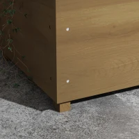 Outsunny Rechteckiger Blumenkasten mit Rankgitter und Bogen, Entwässerungslöcher und geomembrane Vliesstoff, vorbehandeltes Fichtenholz(m-5)