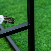 Outsunny Zeitgenössische Gartenbank für 2 Personen mit den Maßen 108L x 63B x 80H cm aus schwarzem epoxidbeschichtetem Metall(m-5)