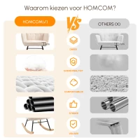 HOMCOM schommelstoel accentstoel tot 120 kg, polyester, beige(m-8)