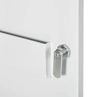 kleankin Medizinschrank 2 Regale 3 Ebenen mit abschließbarer Tür 2 Schlüssel 40 x 15 x 53,5 cm Weiß(m-5)