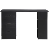 HOMCOM Computertisch Büromöbel 3 Schubladen + 3 Regale Große Arbeitsplatte 120L x 49B x 72H cm MDF Schwarz(m-1)