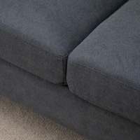 HOMCOM Ecksofa 3-Sitzer und modularer Hocker mit Armlehnen im skandinavischen Design 193 x 136 x 85 cm Anthrazitgrau(m-5)