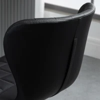 HOMCOM Set mit 2 modernen Design-Barhockern, höhenverstellbar 59-81 cm, 360° drehbar, PU Schwarz(m-5)