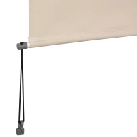 Outsunny Store latéral, Store de balcon, résistant aux intempéries, mécanisme à ressort, 200 cm x 140 cm, Blanc crème(m-5)