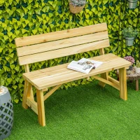 Outsunny Banquette de Jardin 2 Places Banc en Bois jusqu'à 220 kg Banquette de Terrasse avec Dossier Mobilier de Jardin Bois Massif 116 x 56 x 80 cm(m-2)