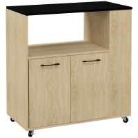 HOMCOM Küchenwagen Rollwagen Multi-Stauraum mit Rollen 75 x 40 x 80,5 cm