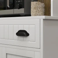HOMCOM Mikrowellenregal für die Küche mit offenem Raum, 1 Schublade und 2 Türen 61 x 35 x 125,4 cm weiß(m-4)