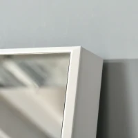 HOMCOM Schmuckschrank mit Standspiegel und vielfältiger Aufbewahrung verstellbare Neigung Schloss 46B x 36,5T x 151,5H cm in Weiß(m-4)