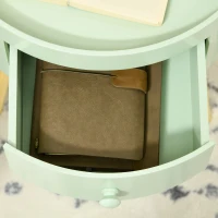 HOMCOM Couchtisch Nachttisch runder Nachttisch skandinavisches Design Beistelltisch mit Schublade schrägen konischen Beinen aus massivem Holz(m-5)