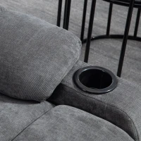 HOMCOM Fauteuil relaxant avec repose-pieds, fauteuil inclinable, pivotant, jusqu'à 150 kg, cadre en acier, 88x96x108 cm, Gris foncé(m-4)