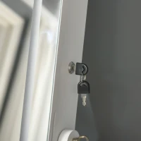 HOMCOM Specchio Portagioie Autoportante con Luce LED, Inclinazione Regolabile e Serratura, 46x36.5x151.5cm(m-12)