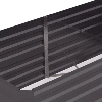 Outsunny Plantenbak, Handig Bloembed Voor Het Planten, Verzorgen, Verhoogd Bed, Staal, Donkergrijs(m-8)