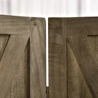 HOMCOM Innenraum-Paravent 4 Paneele 182L x 170H cm Landhausstil Chic - Raumteiler mit Gittern - Paulownia-Holz Braun Grau(m-4)