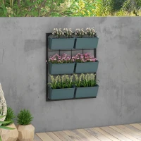 Outsunny Vertikales Blumenregal mit 3 Etagen und 6 Blumentöpfen für Innen- und Außenbereich, für Blumen, Pflanzen, Maße: 52L x 14B x 66H cm(m-2)