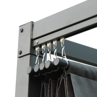 Outsunny Pergola, Robuuste Zonwering voor Tuin, Balkon, Terras, van Metaal en Kunststof, UV- en Waterbestendig, Donkergrijs(m-7)