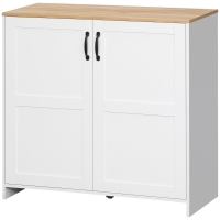 HOMCOM Aufbewahrungsschrank Buffet Küche mit 2 Türen und 2 verstellbaren Regalen 90 x 39,5 x 88 cm