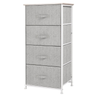 HOMCOM Kommode aus Stoff, Aufbewahrungsmöbel mit 4 Schubladen, Kommode Größe 45B x 30T x 92H cm, Metallrahmen