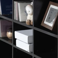 HOMCOM CD-/DVD-Regal Aufbewahrung für 1116 CDs 36 höhenverstellbare Fächer 102 x 24 x 195 cm Schwarz(m-4)