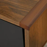 HOMCOM TV-Möbel TV-Bank mit Aufbewahrung für Bildschirme bis zu 50 Zoll TV-Ständer aus Holz für Wohnzimmer Schlafzimmer Nussbaumoptik(m-5)