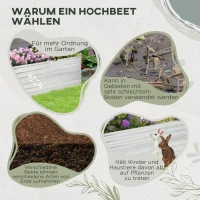 Outsunny Plantenbak, Handzaam Bloembed voor Planten, Koesteren en Verzorgen, Verhoogde Bed, Staal, Zilver(m-6)