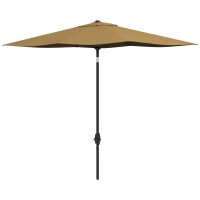 Outsunny Rechteckiger Sonnenschirm neigbar 2 x 3 m mit Kurbel wasserdichte Polyesterbespannung 180 g/m² in Braun