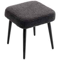 HOMCOM Pouf, Repose-Pieds, Siège Rembourré, Imitation Cachemire, Pieds en Acier, 42 x 42 x 47 cm, Gris foncé