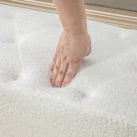 HOMCOM Banc rembourré, boutonnière, imitation laine d'agneau, jambes dorées, jusqu'à 120kg, 112x41x46cm, Crème(m-5)