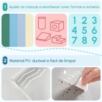 HOMCOM Conjunto de 4 Blocos de Espuma para Crianças de 1-3 Anos Figuras de Construção Brinquedo de Aprendizagem Infantil Estofado em PU 150x50x39cm Multicor(m-5)