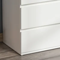 HOMCOM Commode Sideboard avec 4 tiroirs, 55 cm x 33 cm x 80 cm, Blanc(m-5)