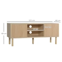 HOMCOM TV-Möbel TV-Ständer für Fernseher bis zu 50 Zoll mit 2 Schiebetüren und 2 Fächern mit Kabelmanagement - 115 x 40 x 49 cm(m-3)