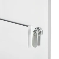 kleankin Armoire à pharmacie, 3 compartiments, verrouillable, avec compartiment pour ordonnances, boîtier robuste en acier, blanc, 40 x 15 x 53,5 cm(m-5)