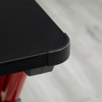 HOMCOM Gaming Computer Desk, with RGB LED Lights Racing Style Gaming Table with Cup Holder, Cable Management, Red(m-12)