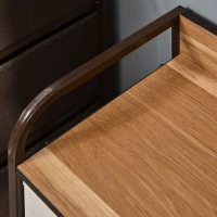 HOMCOM Kommode Aufbewahrungsschrank 5 Schubladen aus Stoff 87,5 x 29 x 58 cm Braun und Beige(m-5)