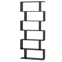 HOMCOM Bücherregal im Zickzack-Design 80B x 23T x 192H cm 6 Ebenen Schwarz