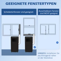 HOMCOM Climatiseur Mobile Mini Climatiseur, Minuterie de 24 heures, 3 Vitesses, 33 x 28 x 68,5 cm, Noir(m-5)