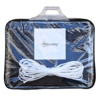 Outsunny Rechteckiges Sonnensegel 6 x 4 m aus Polyethylen hoher Dichte UV-Schutz Mit Aufbewahrungstasche - Blau(m-5)