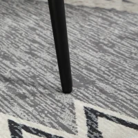 HOMCOM Pouf, Repose-Pieds, Siège Rembourré, Imitation Cachemire, Pieds en Acier, 42 x 42 x 47 cm, Gris foncé(m-5)